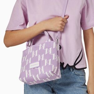Karl Lagerfeld Lavender Monogram Mini Tote Bag